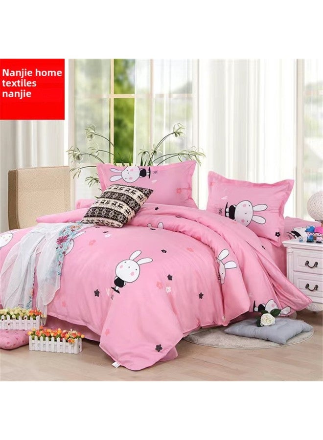 Autumn And Winter Quilt Cover Single Piece. M/. M Student Dormitory Single Quilt Double Army-Color:Naughty Rabbit-Specifications:200x230cm Quilt Cover - Image 1