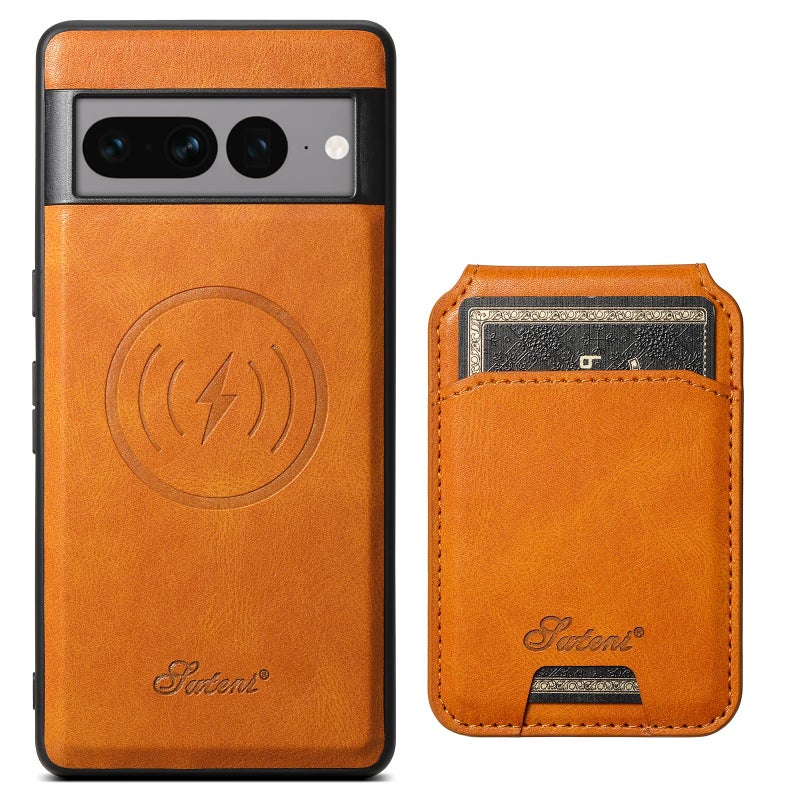 Suteni For Google Pixel 10 Pro Xl H15 Oil Eax Leather Detachable Wallet Back Phone Case(Khaki) - Image 1