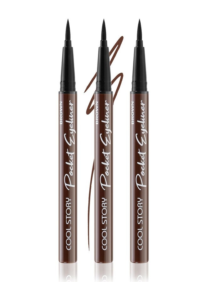 Boobeen 3pcs Waterproof Liquid Eyeliner, Black And Brown Eyeliner Pencil, Long-Lasting Eye Liner With Quick Dry Formula For All Day Eye Makeup - Image 1