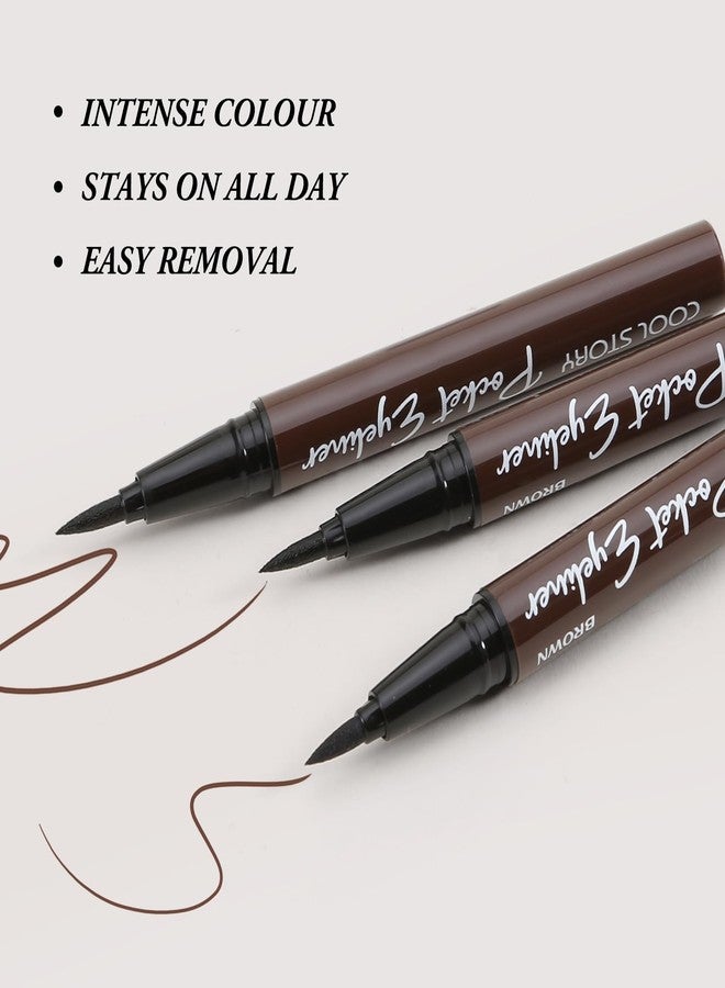 Boobeen 3pcs Waterproof Liquid Eyeliner, Black And Brown Eyeliner Pencil, Long-Lasting Eye Liner With Quick Dry Formula For All Day Eye Makeup - Image 3