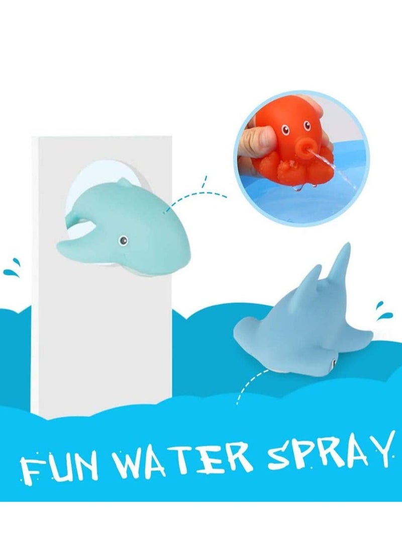 Raxoom 7Pcs Baby Bath Toys, Scoop Net Fish Pool Toys With Spray, Sounds, Color Changing Toddler Bathtub Toys - Image 5