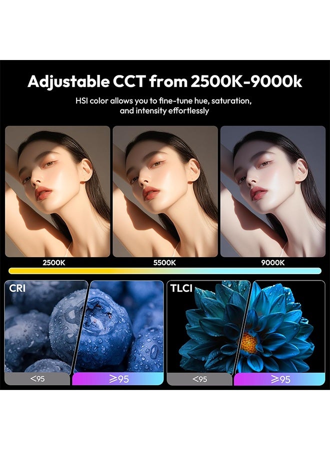 ULANZI LE20 RGB Video Light, 20W Pocket Camera Light, 2500-9000K CRI 95+ 20 Scene 360° Full Color Portable Photography Video Lighting Mini LED Fill Light for YouTube, TikTok, 5000mAh Rechargeable - Image 2