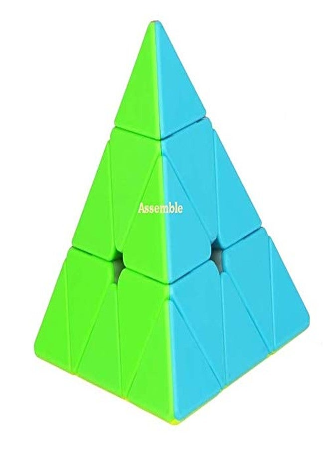 اسمبل مجموعة مكعبات أحجية هرمية مثلثة الشكل، تتضمن مكعب 2×2 بدون ملصقات، ومكعب 3×3. - Image 2
