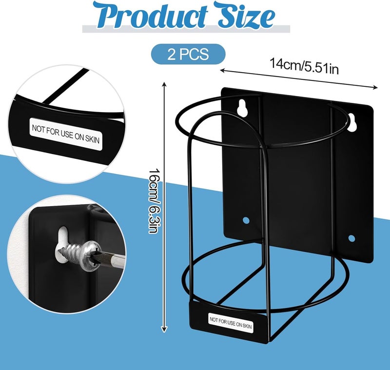 Maxcheck 2 Pack Wipes Holders Wall Brackets Cleaning Wipes and Diapers Container Organizer Dispenser for Hospital Kitchen Bathroom Offices Home and Public RestroomsBlack - Image 2