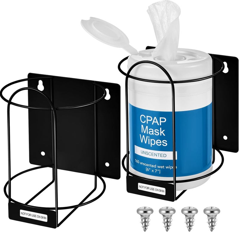 Maxcheck 2 Pack Wipes Holders Wall Brackets Cleaning Wipes and Diapers Container Organizer Dispenser for Hospital Kitchen Bathroom Offices Home and Public RestroomsBlack - Image 1