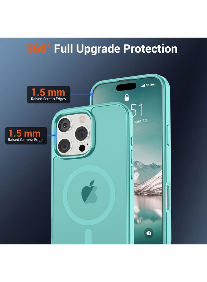SUPFINE Magnetic for iPhone 16 Pro Case (Compatible with MagSafe) (Military Grade Drop Protection) Slim Translucent Matte Shockproof with Anti-Fingerprint Phone Case, Blue Green - Image 4