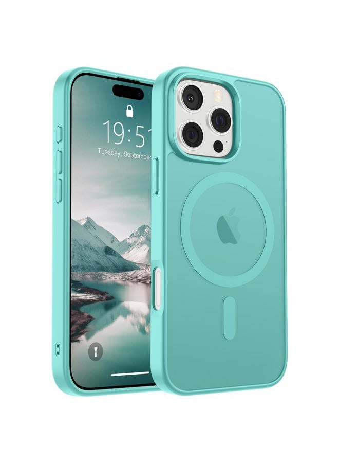 SUPFINE Magnetic for iPhone 16 Pro Case (Compatible with MagSafe) (Military Grade Drop Protection) Slim Translucent Matte Shockproof with Anti-Fingerprint Phone Case, Blue Green - Image 1