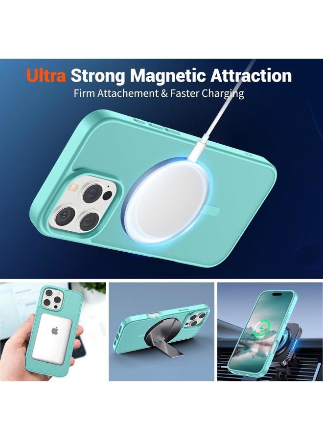 SUPFINE Magnetic for iPhone 16 Pro Case (Compatible with MagSafe) (Military Grade Drop Protection) Slim Translucent Matte Shockproof with Anti-Fingerprint Phone Case, Blue Green - Image 5