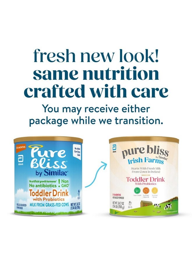 سيميلاك Pure Bliss من Similac Irish Farms Toddler Drink،* سهل الهضم، خالٍ من الكائنات المعدلة وراثيًا، مسحوق، علبة 24.7 أونصة  - Image 2