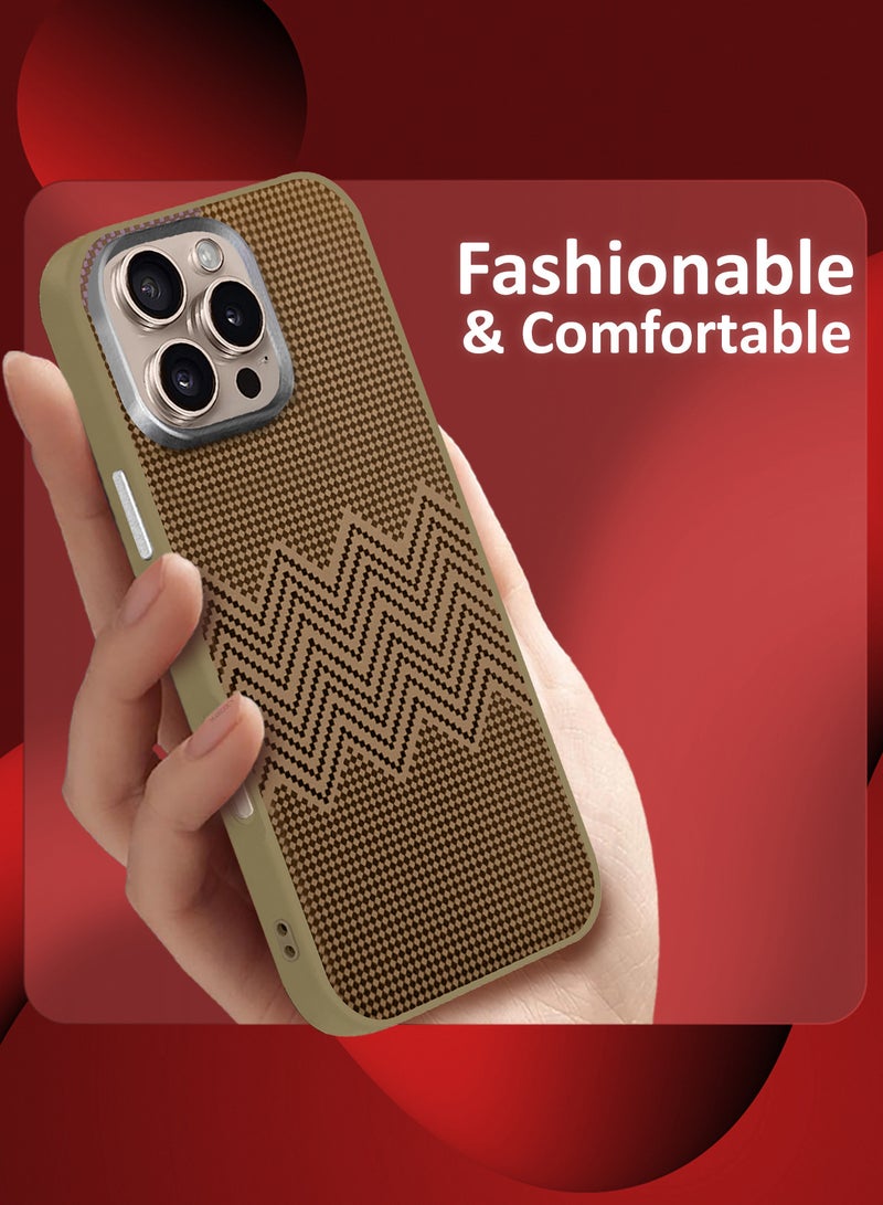 CATANES iPhone 16 Pro Max 3Packs Case Cover Carbon Fiber Pattern Phone Case Slim Shockproof Back Cover with Two 3D Screen Protectors - Striped Pattern - Image 3