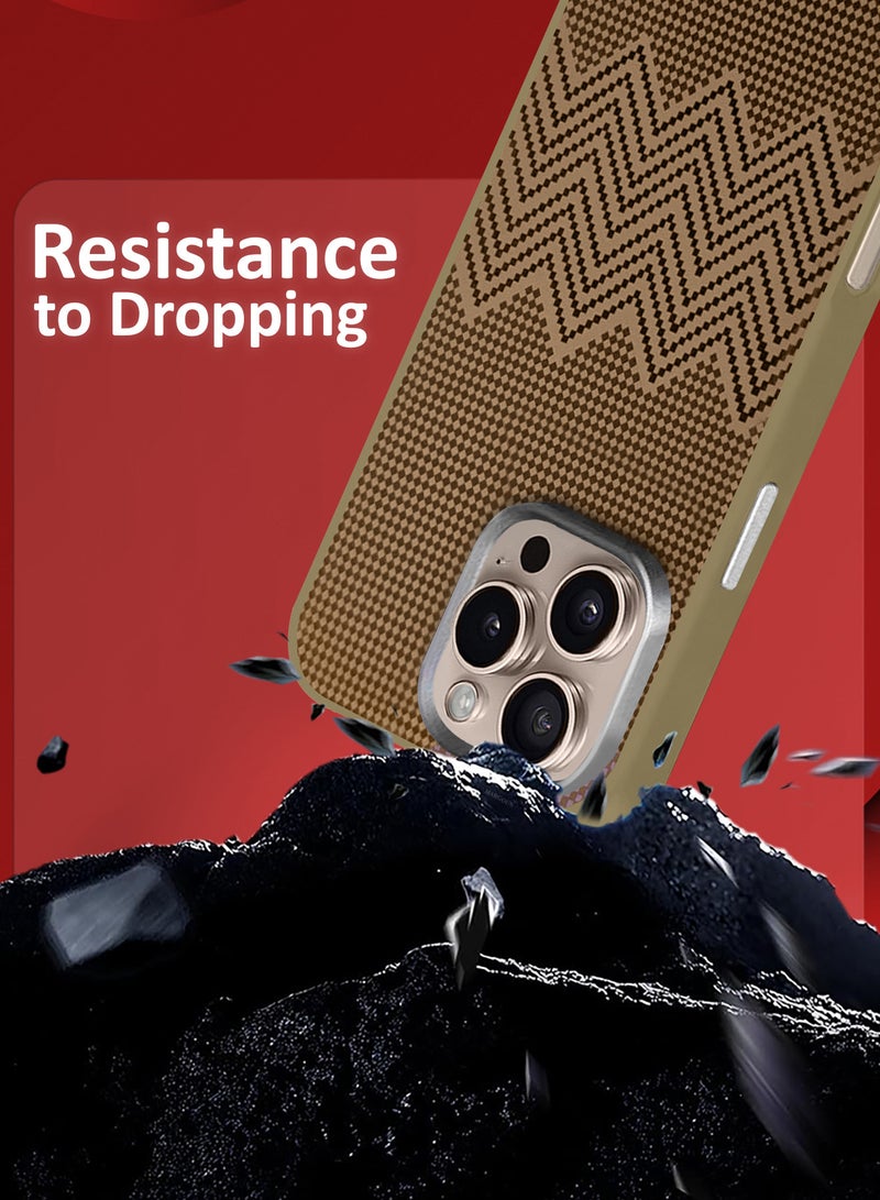 CATANES iPhone 16 Pro Max 3Packs Case Cover Carbon Fiber Pattern Phone Case Slim Shockproof Back Cover with Two 3D Screen Protectors - Striped Pattern - Image 2