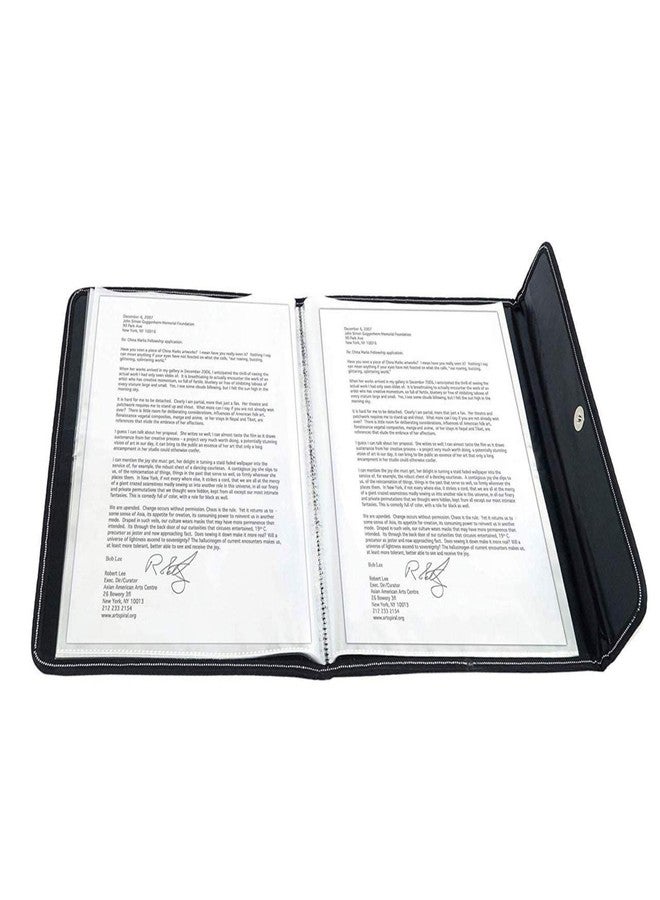 ANG PU Leather Multipurpose Document File Folder for Certificate A4 Size Executive Document Organizer File - Black (10 Sleeves 1 PCS) - Image 5