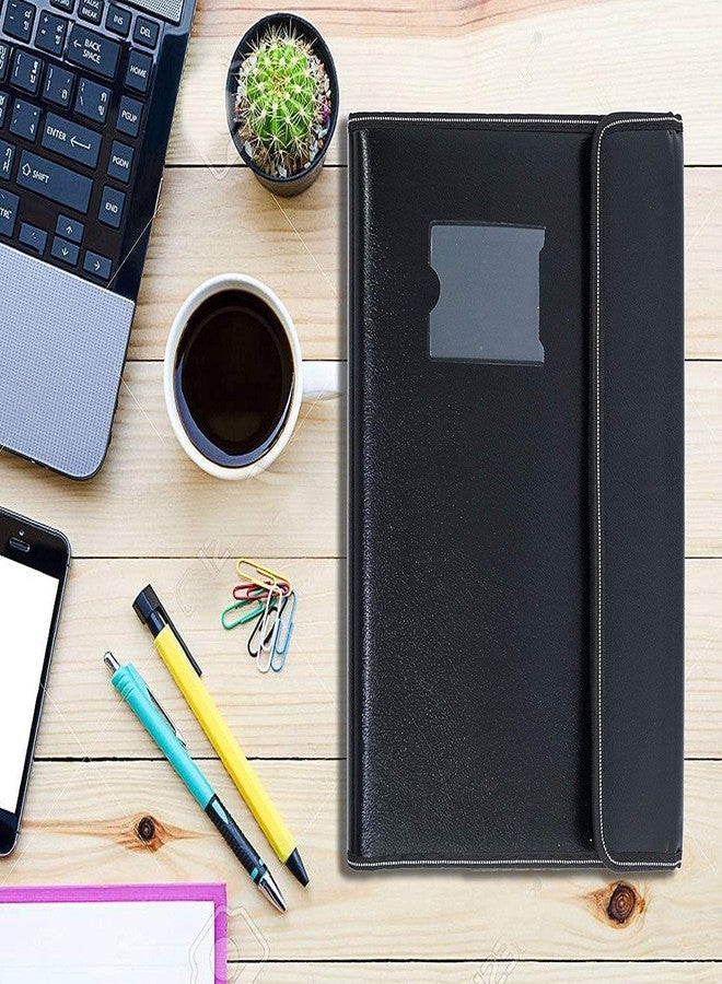 ANG PU Leather Multipurpose Document File Folder for Certificate A4 Size Executive Document Organizer File - Black (10 Sleeves 1 PCS) - Image 4