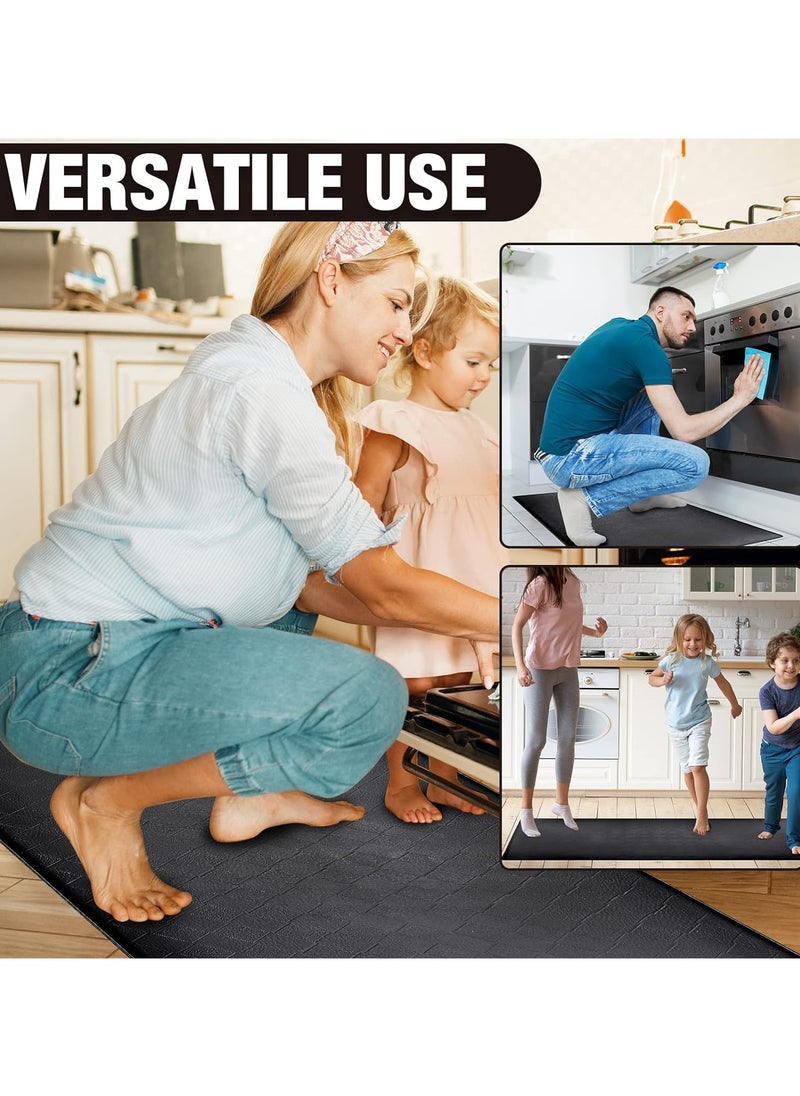 YIM-VIBEHAUS - Anti Fatigue Floor Mat Multifunctional Kitchen Mat, Kitchen Carpet for Kitchen, Office, Garage, Sink, Laundry (Black 45 x 120 cm) - Image 1