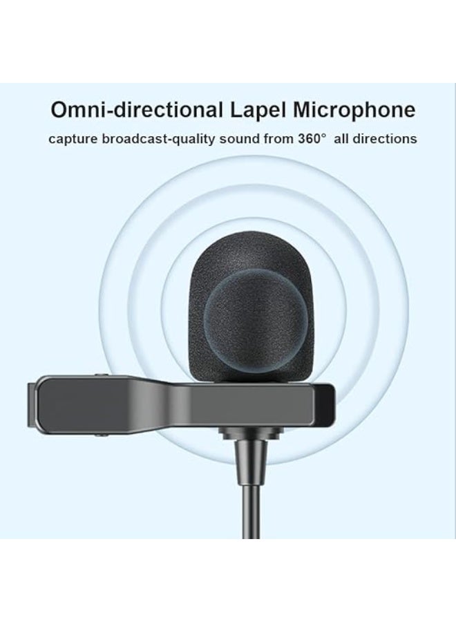 Universal Clip-on Microphone – Omni-Directional Condenser Lapel Mic with 3.5mm TRRS Plug, 6M Long Cable, Plug-and-Play for Smartphone, Camera, Camcorder, Audio Recorder, Computer - Image 5