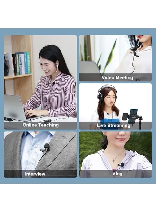 Universal Clip-on Microphone – Omni-Directional Condenser Lapel Mic with 3.5mm TRRS Plug, 6M Long Cable, Plug-and-Play for Smartphone, Camera, Camcorder, Audio Recorder, Computer - Image 4
