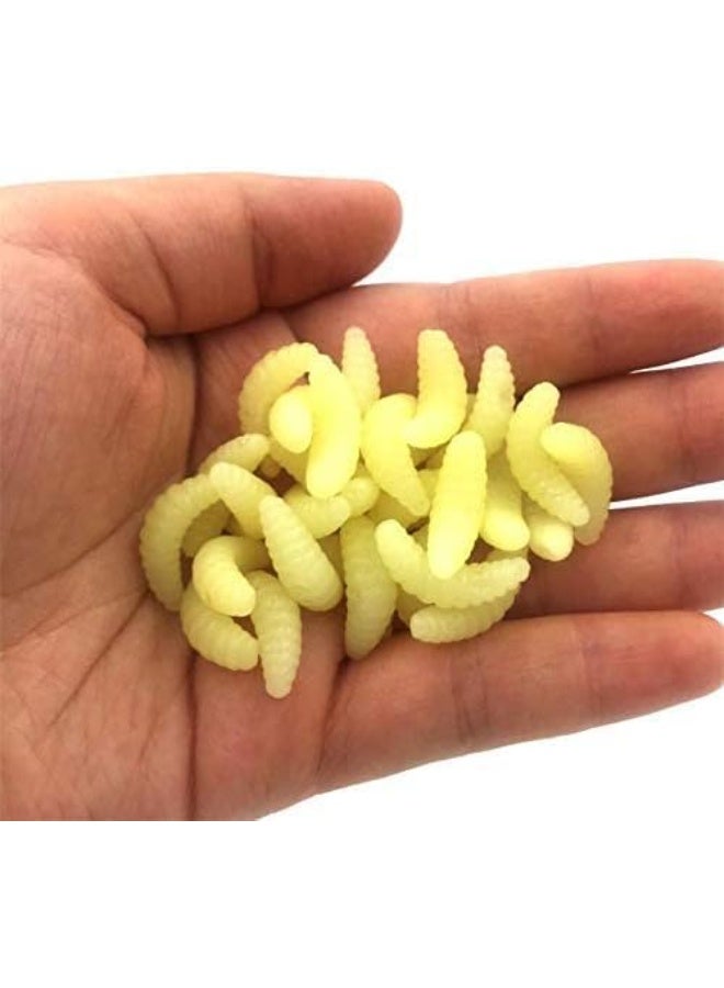 ماي سوق - طقم طُعم صيد اصطناعي مضيء في الظلام (جمبري ويرقات)، سيليكون ناعم وعالي المرونة لجذب الأسماك - 50 قطعة - Image 2