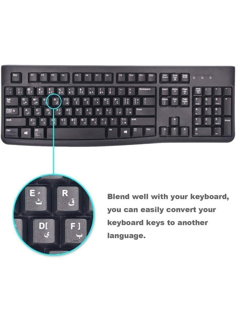 2 pieces Arabic English keyboard letters stickers for laptops, black - Image 2