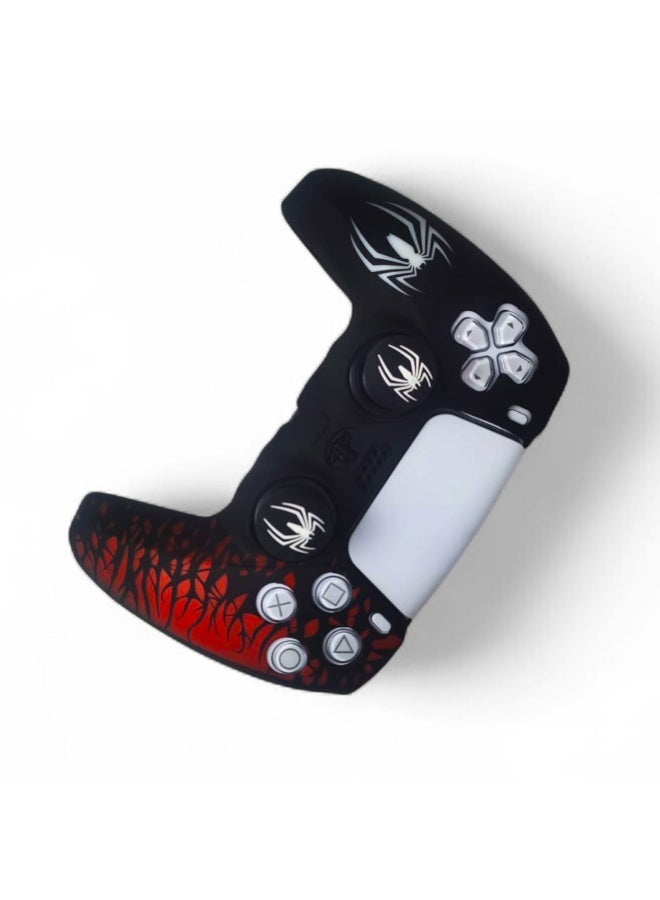 غطاء تحكم PS5 إصدار سبايدر – سيليكون أسود وأحمر بتصميم عنكبوت - Image 2