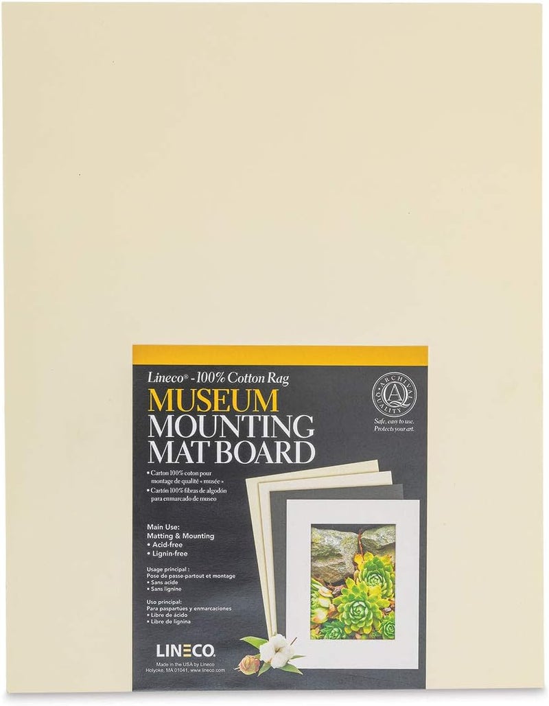 Cotton Rag Museum Mounting Boards - Pkg of 25, Cream, 11" x 14"