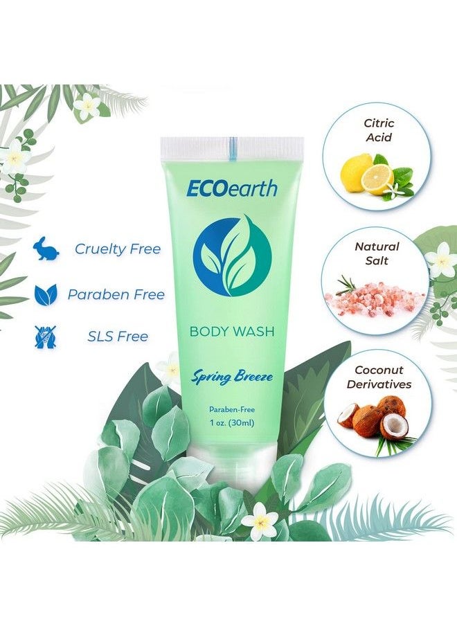 EcoEarth - Travel Size Body Wash (1 Fl Oz 100 Pk Spring Breeze) Delight Your Guests With A Revitalizing And Refreshing Hotel Body Wash Quality Mini And Small Size Guest Hotel Toiletries In Bulk - Image 1
