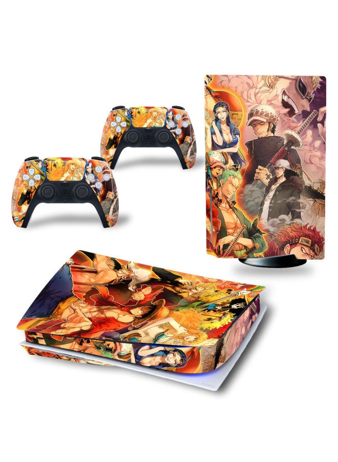 Small Batch Ps5 Disc Version Stickers Ps5 Digital Version Film Skull Fire Ship Style Support One Piece For Whole Sale-Color:lemon Yellow DiskPS5-4247 - Image 2