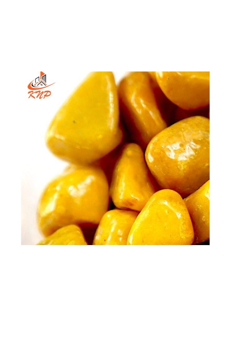 KNP Yellow Decorative Painted Pebbles Aquarium 10-15mm 5 kg - Image 1