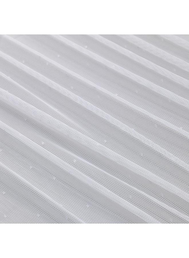 زبون ستائر شفافة، زوج واحد، أبيض/منقط، 145×300 سم - Image 4