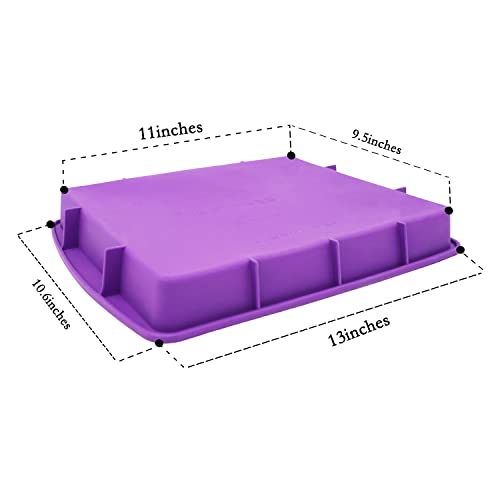 Lmaray 11 x 9.5 Inch Purple Silicone Baking Pan, Safe, Durable, Easy Cleanup, Microwave and Oven Safe - Image 4