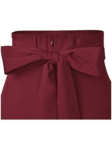 Ranphee Black Maxi Skirts for Women Vintage Summer High Waisted A-line Long Flowy Skirt, Burgundy, Large - Image 4