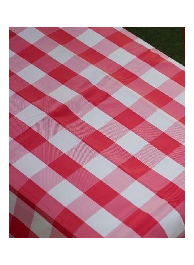 Handsomegift Waterproof PVC Table Cloth Red/White 137x180cm - Image 2