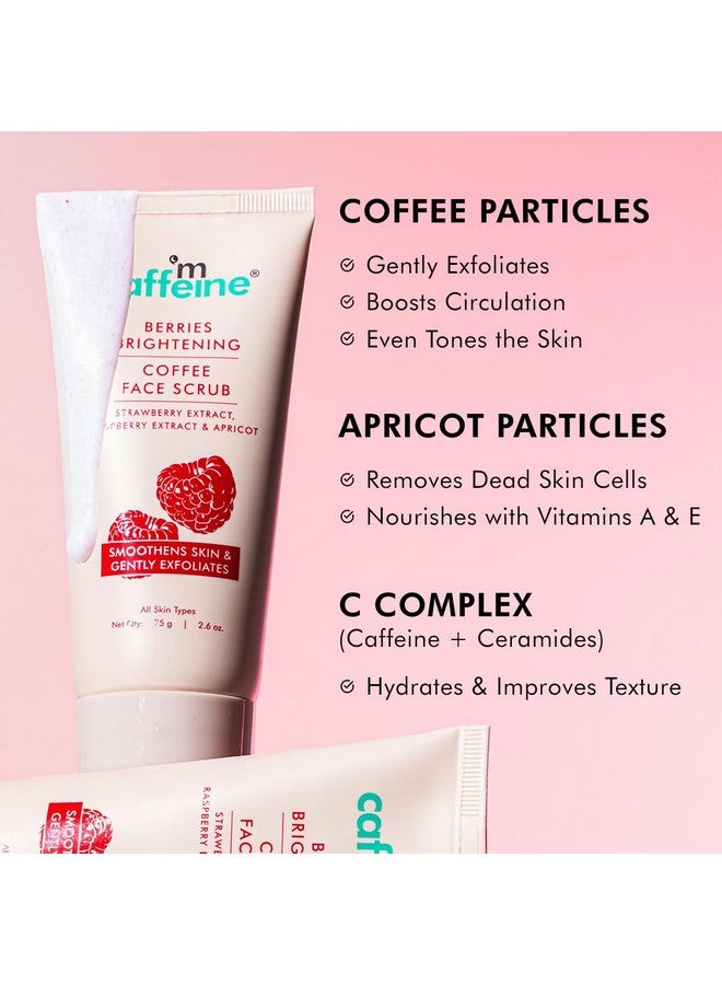 إم كافيين مقشر الوجه بالقهوة من mCaffeine Berries Brightening للحصول على بشرة متوهجة | يقشر البشرة بلطف وينعمها ويحسن لونها | يزيل السمرة والجلد الميت | مقشر الوجه غير المجفف لإزالة السمرة للنساء والرجال - عبوة من قطعتين - 75 جرام - Image 5