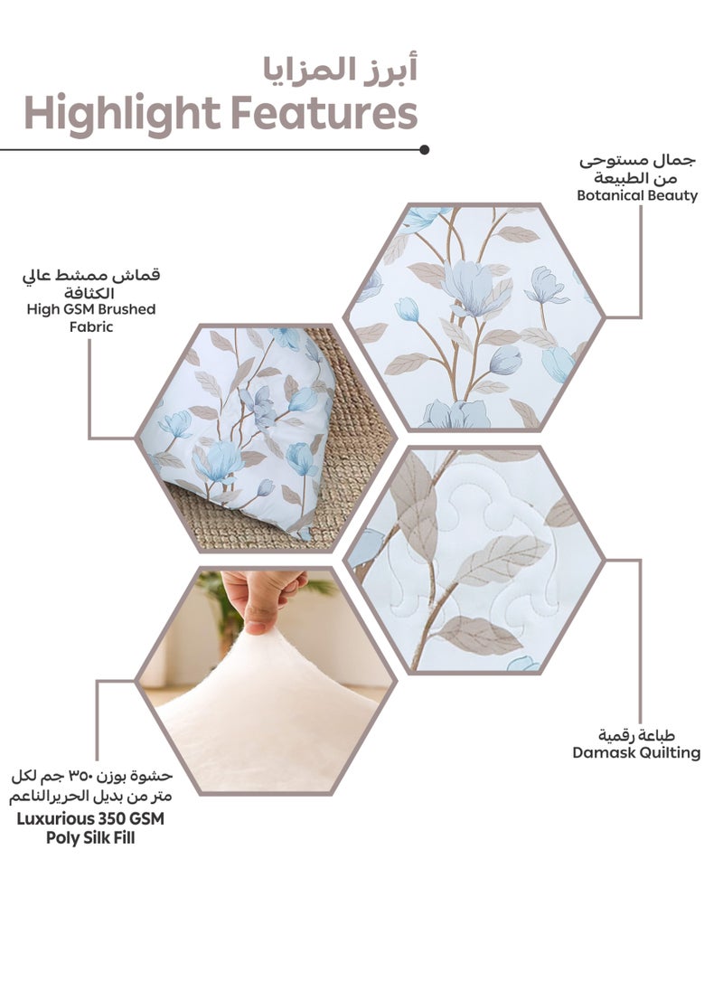 دوناتيلا طقم مفرش سرير فندقي 4 قطع يناسب سرير مفرد ونص 160×200 سم مشجر  - Image 5