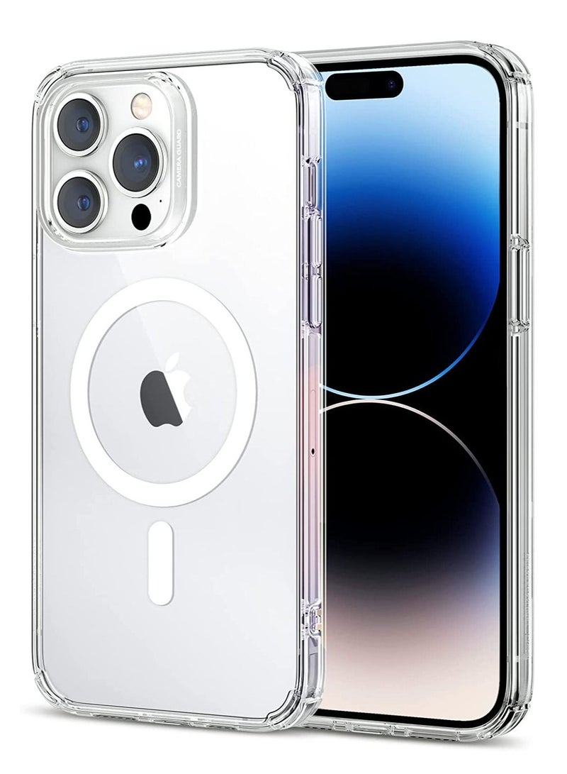 iPhone 14 Pro Max Case MagSafe, Krystec Clear Magnetic Phone Case [Ultra-Yellowing Resistant], Shockproof Military-Grade Protection, HaloLock Cover for iPhone 14 Pro Max, Clear  - Image 1