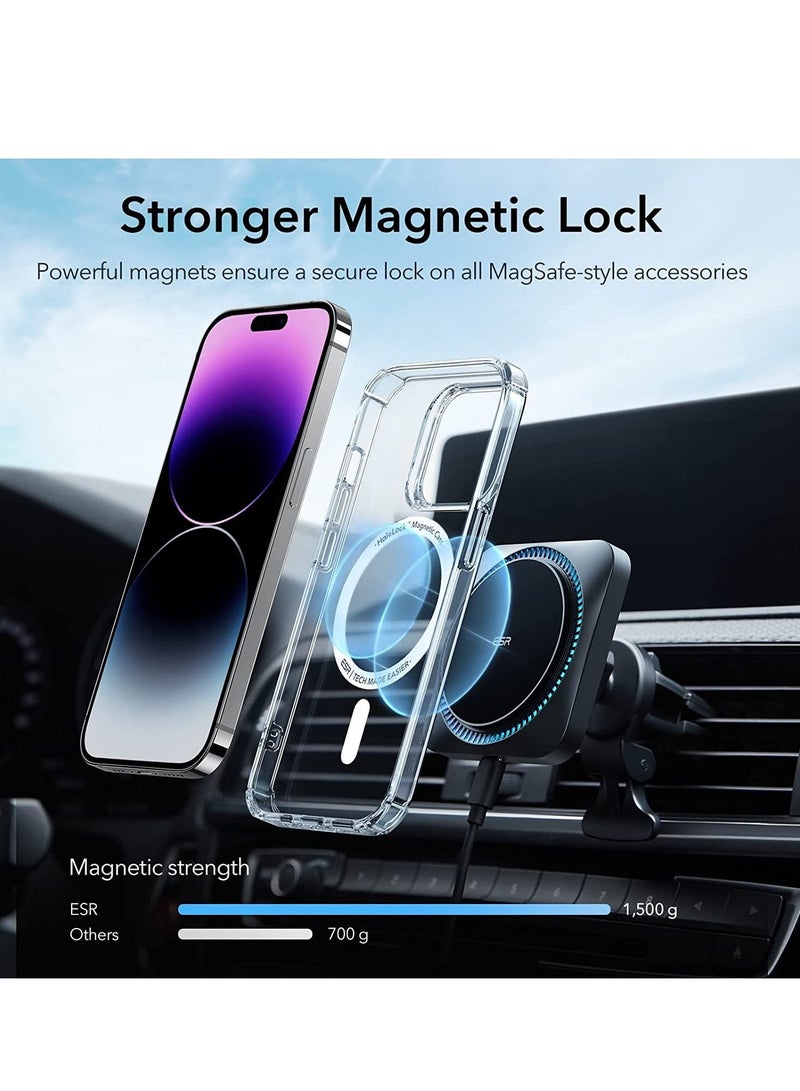 iPhone 14 Pro Max Case MagSafe, Krystec Clear Magnetic Phone Case [Ultra-Yellowing Resistant], Shockproof Military-Grade Protection, HaloLock Cover for iPhone 14 Pro Max, Clear  - Image 3