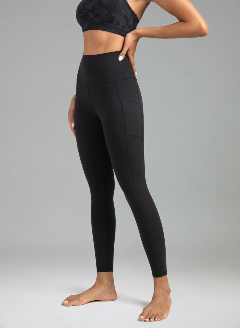 Generic Turkiye Leggings for Women with Pockets High Waisted, Soft Gym Athletic Workout Tummy Control Work Tights Yoga Pants with Side Phone Pockets Size S M L for Sports Exercise Running Color Black YOGA PANTS - Image 4