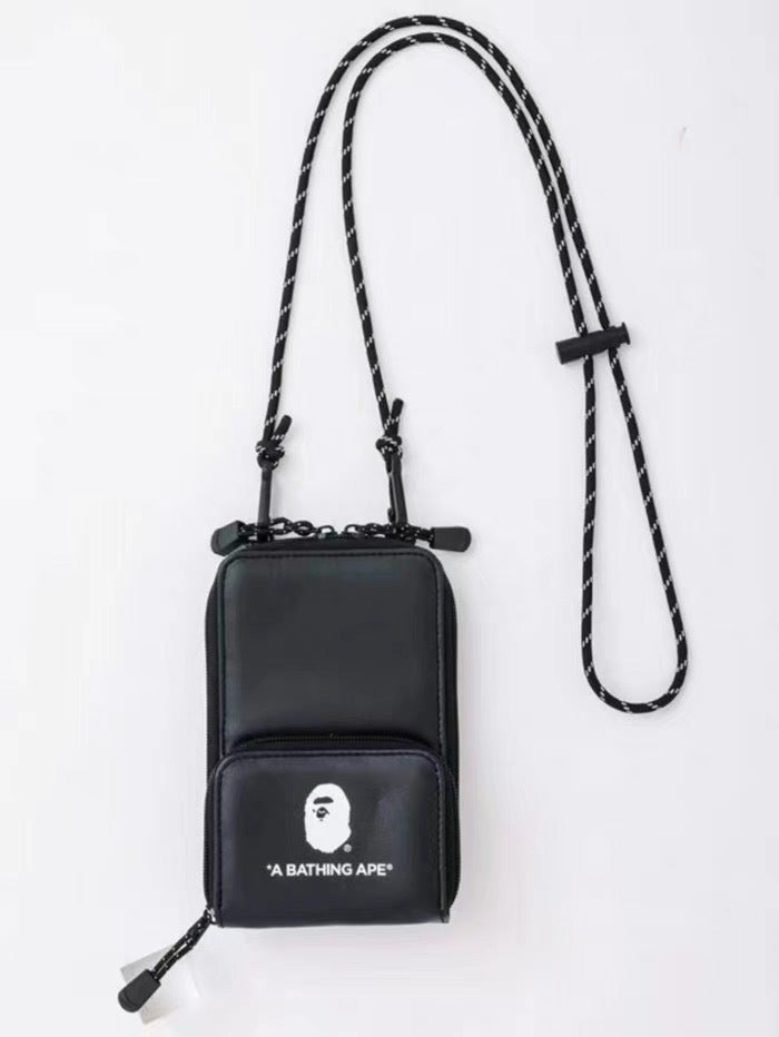 In stock new hot sale Japanese BAPE magazine Appendix package crossbody card holder coin purse ape mobile phone bagBlack bag in stock Black bag in stock 