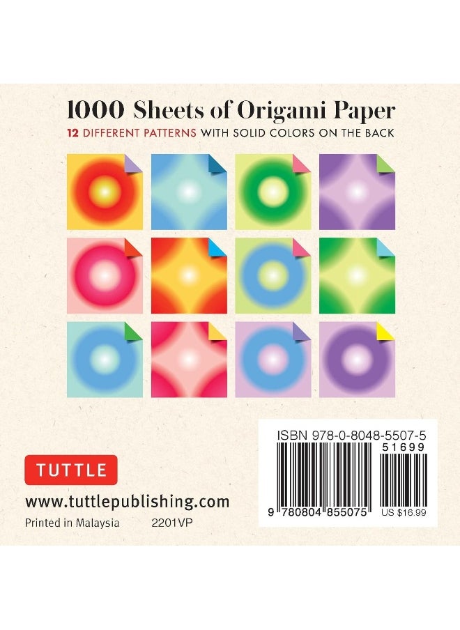 Origami Paper Color Bursts 1,000 sheets 4" (10 cm): Tuttle Origami Paper: Double-Sided Origami Sheets Printed with 12 Different Designs (Instructions Included)  - Image 2