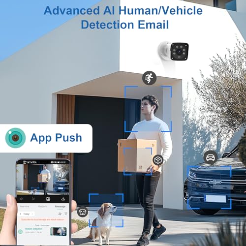 KTKTVE H.265+ Wired Security Camera DVR Kit System with AI Human Vehicle Detection, 4x 1920P 5MP IP67 Metallic Indoor/Outdoor Cameras IR Night Vision Remote Access, 4K NVR 1TB HDD Included for 24/7 Recording - Image 5