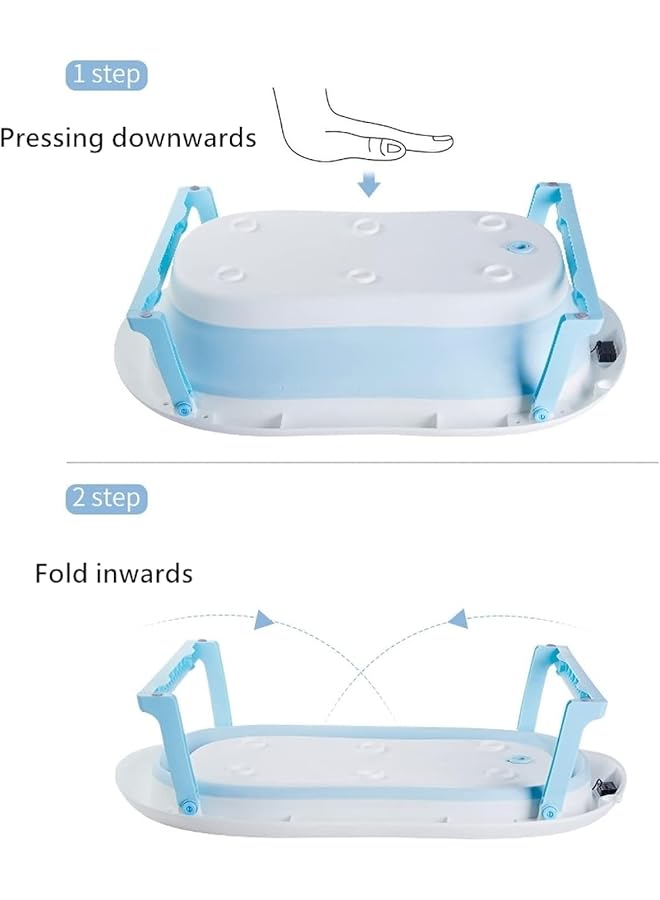 TRASSLE Foldable Baby Bath Tub Newborn Baby Tub With Soft Bath Mat And Real Time Water Temperature Display (Pink) - Image 4