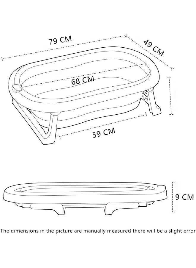 TRASSLE Foldable Baby Bath Tub Newborn Baby Tub With Soft Bath Mat And Real Time Water Temperature Display (Pink) - Image 5