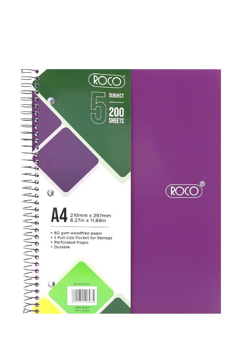 ROCO Neon Notebook A4200 Sheets