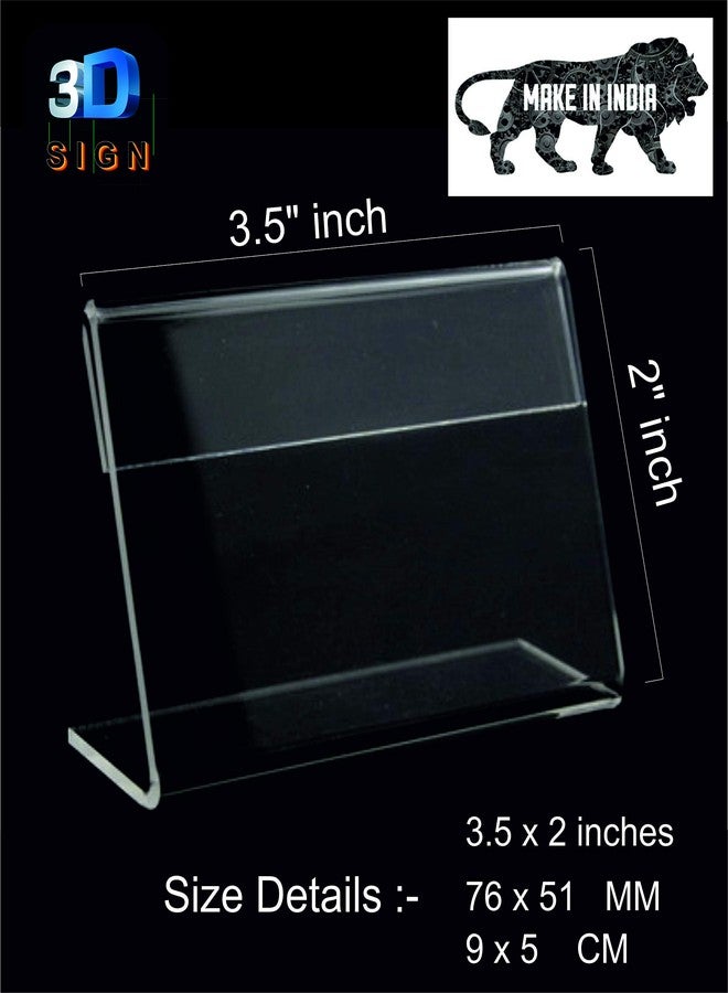 3D Sign Acrylic Table Display Label Price Tag Name Card Holder Stands Size 3.5x2 inches (Pack of 10) - Image 2