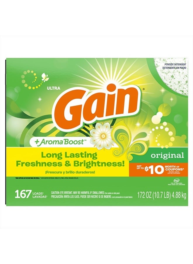 Gain Powder Laundry Detergent for Regular and HE Washers, Original Scent, 172 ounces (Packaging May Vary)  - Image 2