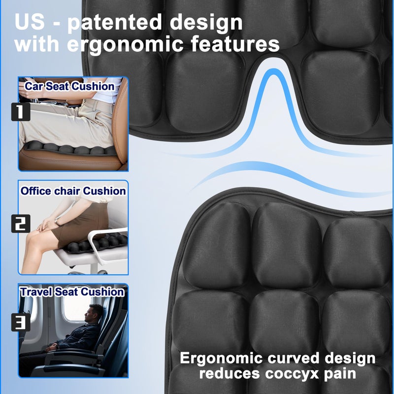 MTGKY Upgrade Travel Seat Cushion for Airplane,Portable&Adjustable Air Seat Cushion,Coccyx Tailbone Pain Relief Chair Pad,Inflatable Cushion for Wheelchair, Travel,Driving,Office Work - Image 4