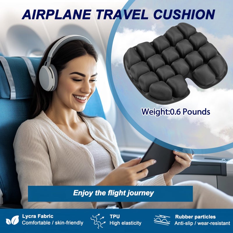 MTGKY Upgrade Travel Seat Cushion for Airplane,Portable&Adjustable Air Seat Cushion,Coccyx Tailbone Pain Relief Chair Pad,Inflatable Cushion for Wheelchair, Travel,Driving,Office Work - Image 5