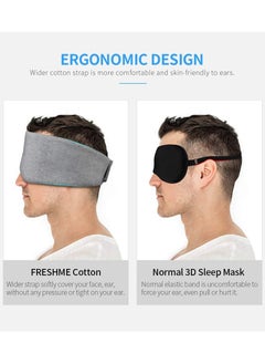 BTFMEI Cotton Sleep Mask Blackout, Comfortable and Breathable Eye Mask, Adjustable Blinder Blindfold Airplane with Travel Pouch, Best Night Companion Eyeshade for Women Men Kid (Gray)  - Image 5