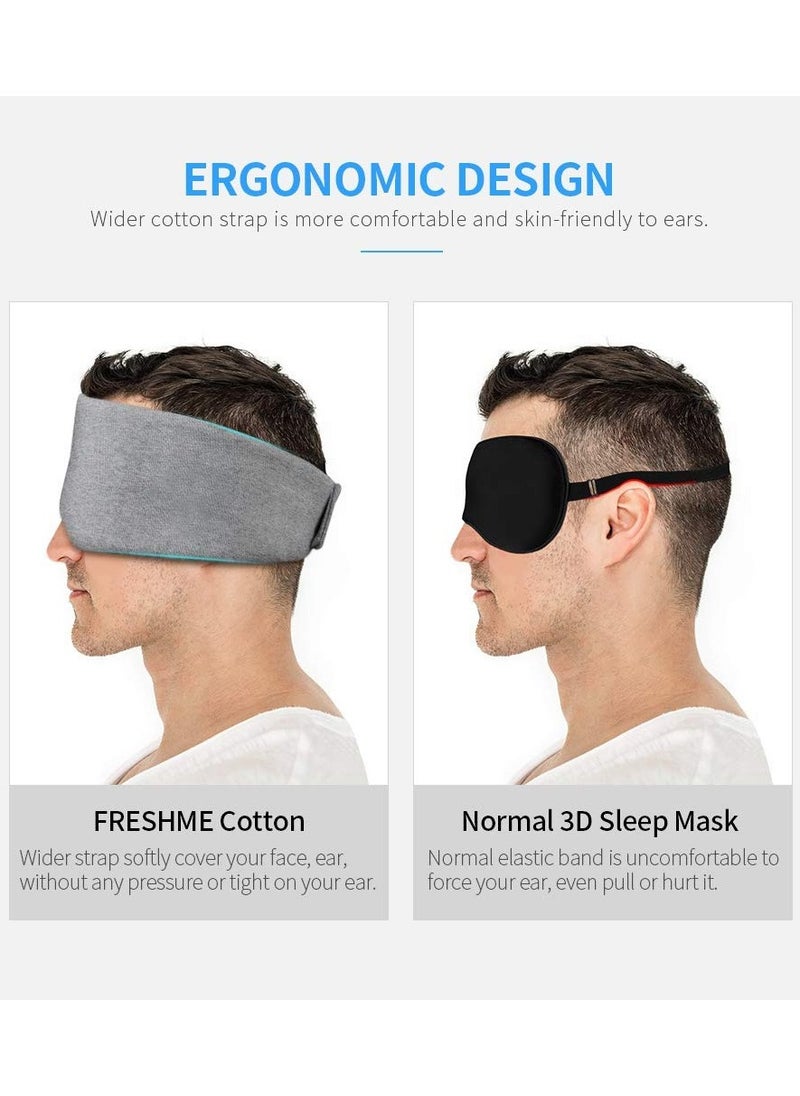 BTFMEI Cotton Sleep Mask Blackout, Comfortable and Breathable Eye Mask, Adjustable Blinder Blindfold Airplane with Travel Pouch, Best Night Companion Eyeshade for Women Men Kid (Gray)  - Image 5