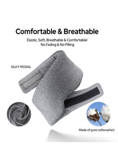 BTFMEI Cotton Sleep Mask Blackout, Comfortable and Breathable Eye Mask, Adjustable Blinder Blindfold Airplane with Travel Pouch, Best Night Companion Eyeshade for Women Men Kid (Gray)  - Image 3