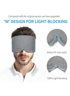 BTFMEI Cotton Sleep Mask Blackout, Comfortable and Breathable Eye Mask, Adjustable Blinder Blindfold Airplane with Travel Pouch, Best Night Companion Eyeshade for Women Men Kid (Gray)  - Image 2